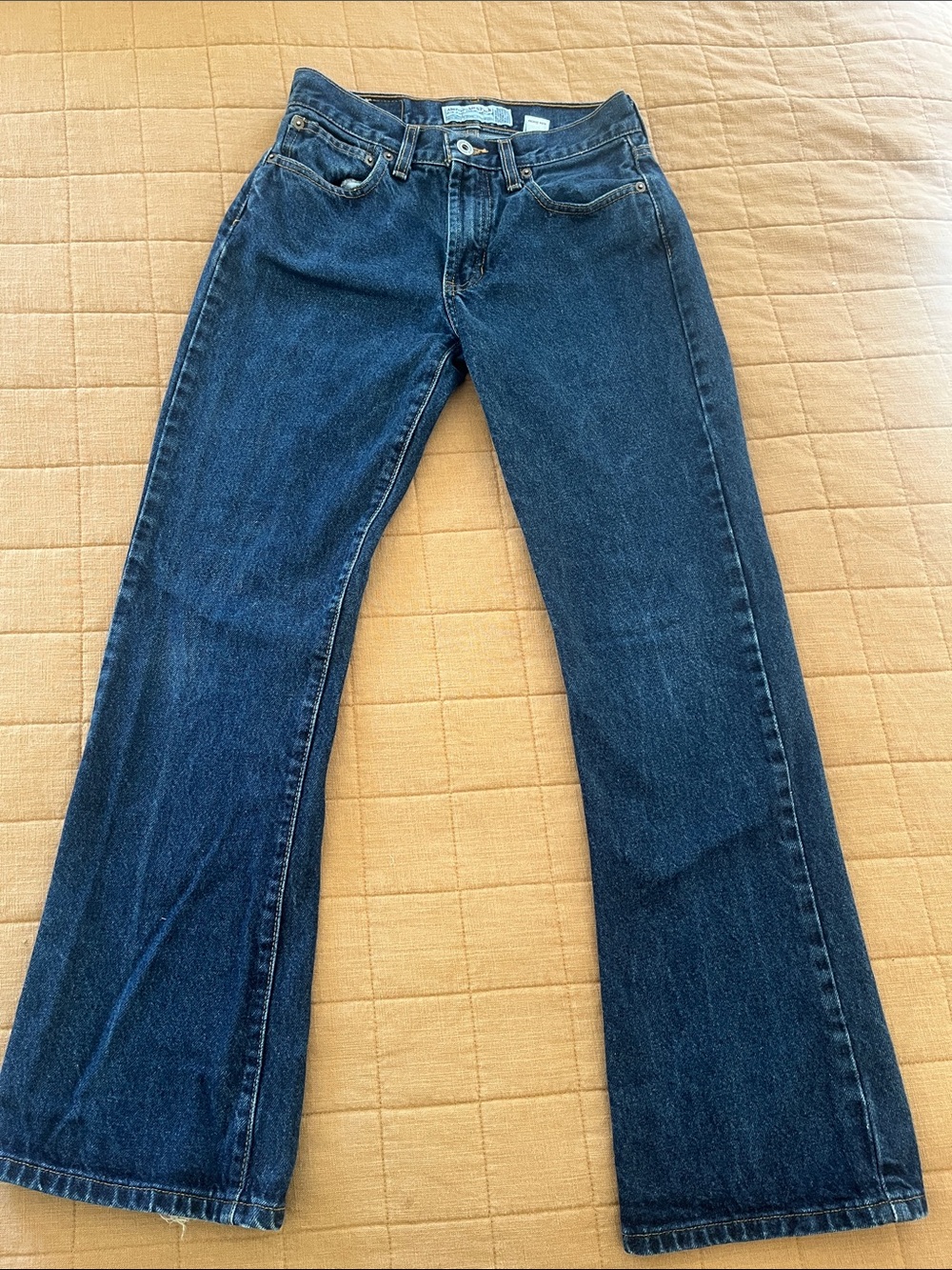 Vintage Abercrombie & Fitch Women's Dark Blue Straight-Leg Jeans